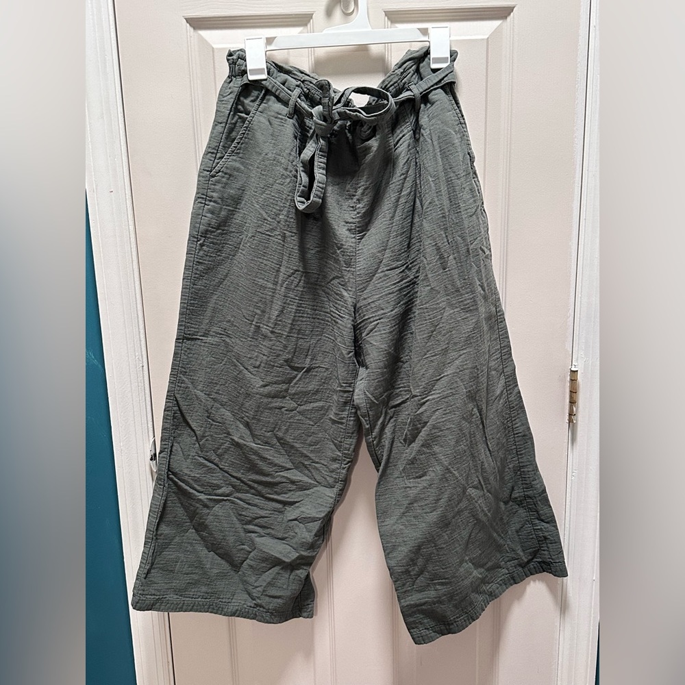 BP wide leg paper bag pants